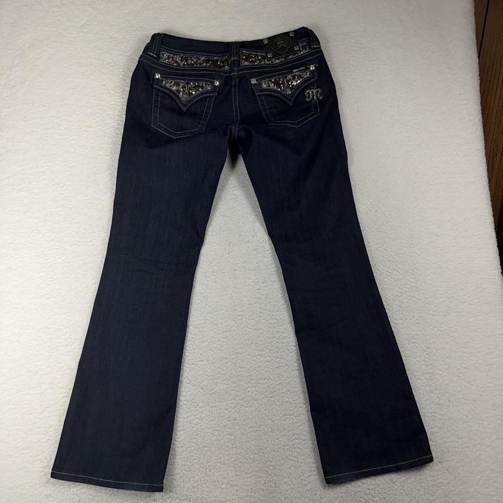 Miss Me Jeans Womens 29 (32x31) Easy Boot Thick SEQUINS Rockabilly JE5731E2R